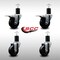 Service Caster 3.5'' SS Soft Rubber Swivel 1-3/4'' Expanding Stem Caster Set 2 Total Lock Brakes, 4PK SCC-SSEXTTL20S3514-SRS-2-S-2-134 - alternate 4